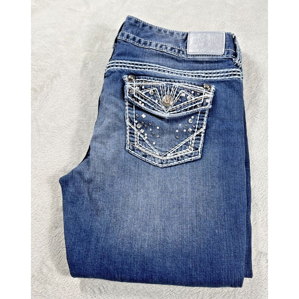 Maurices Premium Women's Bling Capri Jeans Size 13/14 Reg Distressed Low Rise